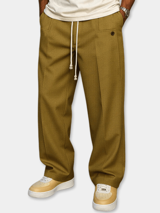 🔥Men's Modern Ease Wide-Leg Drawstring Trousers