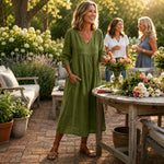 Lightweight Midi Dress with Pockets