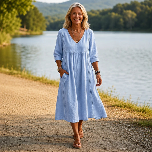 Lightweight Midi Dress with Pockets