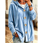 Loose Velvet Hooded Cardigan