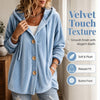 Loose Velvet Hooded Cardigan