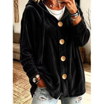 Loose Velvet Hooded Cardigan