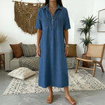 Denim Midi Shirt Dress