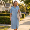 Denim Midi Shirt Dress
