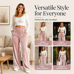 Elegant Velvet Wide-Leg Pants