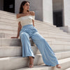 Elegant Velvet Wide-Leg Pants