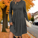 Long-Sleeved Knit Midi Dress