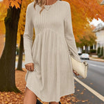 Long-Sleeved Knit Midi Dress