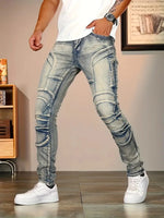 🔥 Urban Rider Jeans™ – Men's Distressed Slim Fit Denim