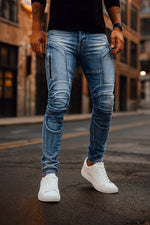 🔥 Urban Rider Jeans™ – Men's Distressed Slim Fit Denim