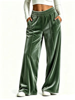 Elegant Velvet Wide-Leg Pants