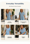 Denim Midi Shirt Dress