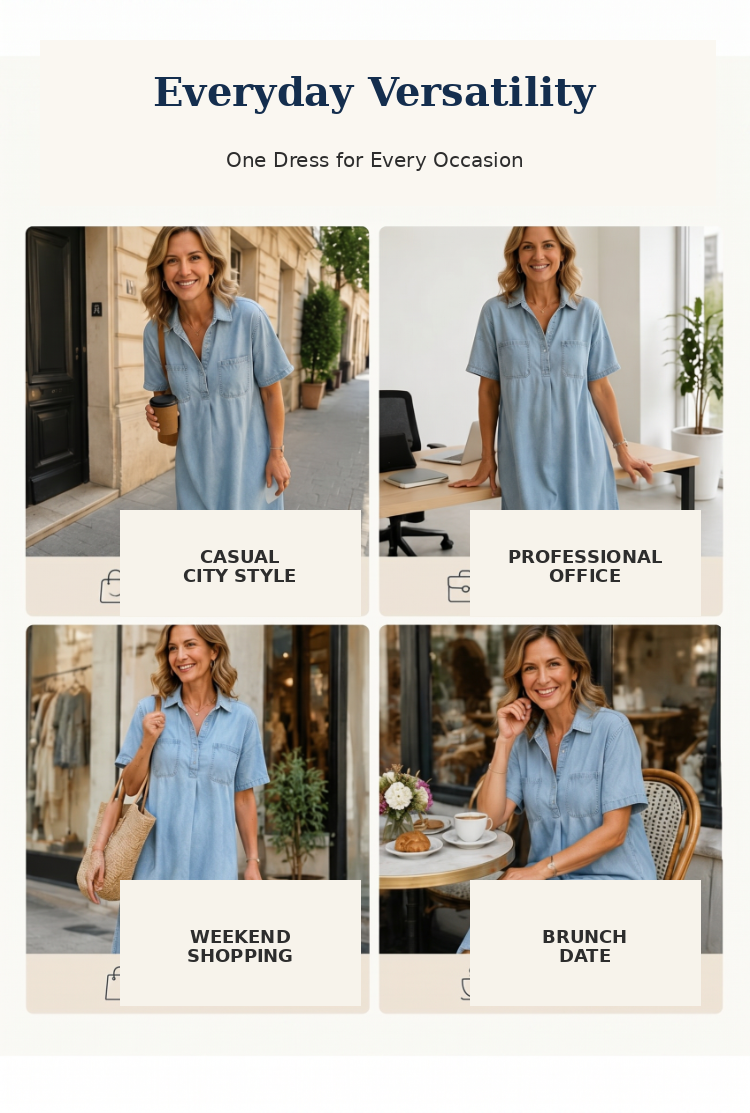 Denim Midi Shirt Dress