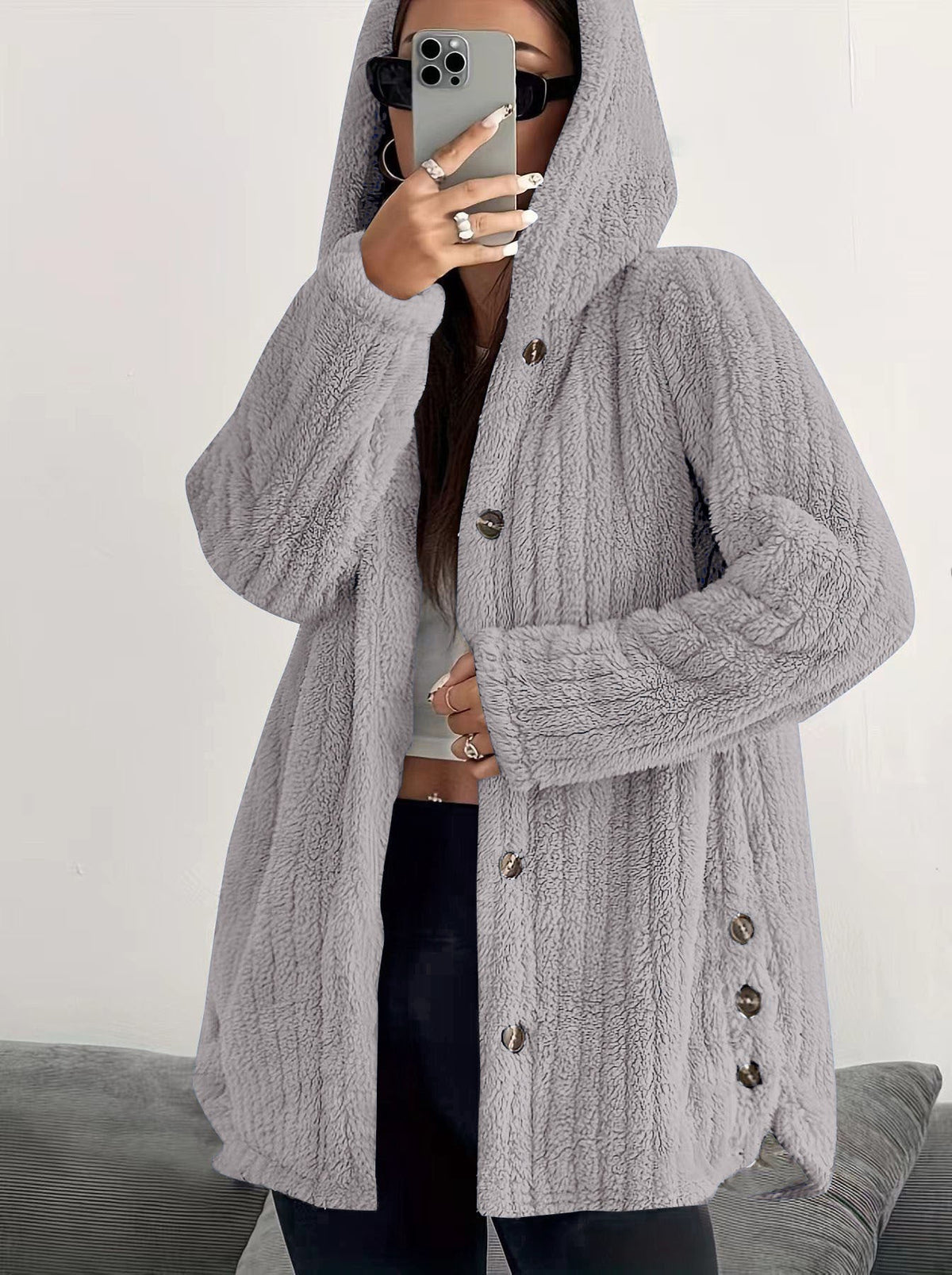 ❄️ Women's Loose-Fit Hooded Plush Jacket