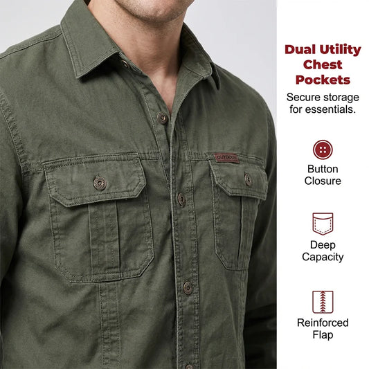 ⏰🔥LIMITED TIME 50% OFF! 👔 Men’s Long Sleeve Cotton Workwear Shirt – Durable, Comfortable & Perfect for Everyday Work ✨💪