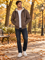 Mens Winter Fleece Lined Hoodie Jacket