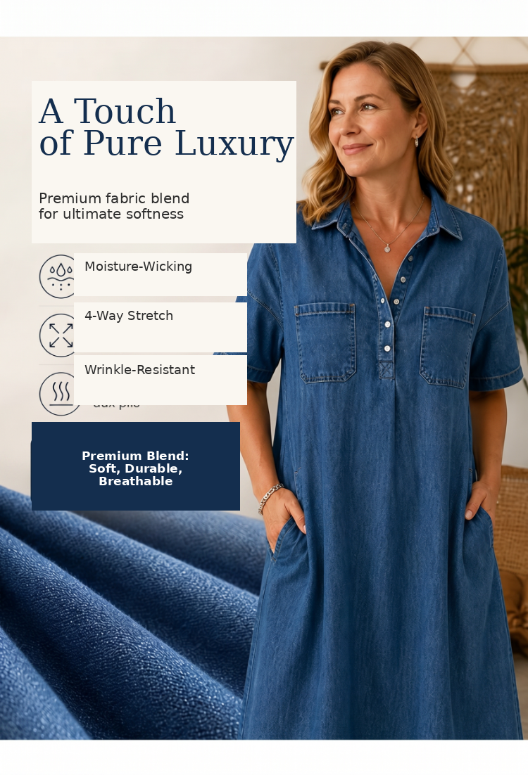 Denim Midi Shirt Dress