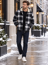 Mens Winter Fleece Lined Hoodie Jacket