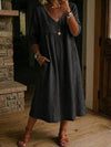 Lightweight Midi Dress with Pockets