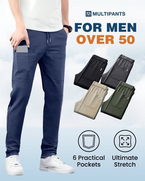 Men's high-stretch cargo pants - Black