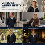 Mens Winter Fleece Lined Hoodie Jacket
