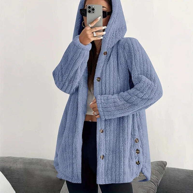 ❄️ Women's Loose-Fit Hooded Plush Jacket