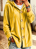 Loose Velvet Hooded Cardigan