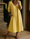 Lightweight Midi Dress with Pockets