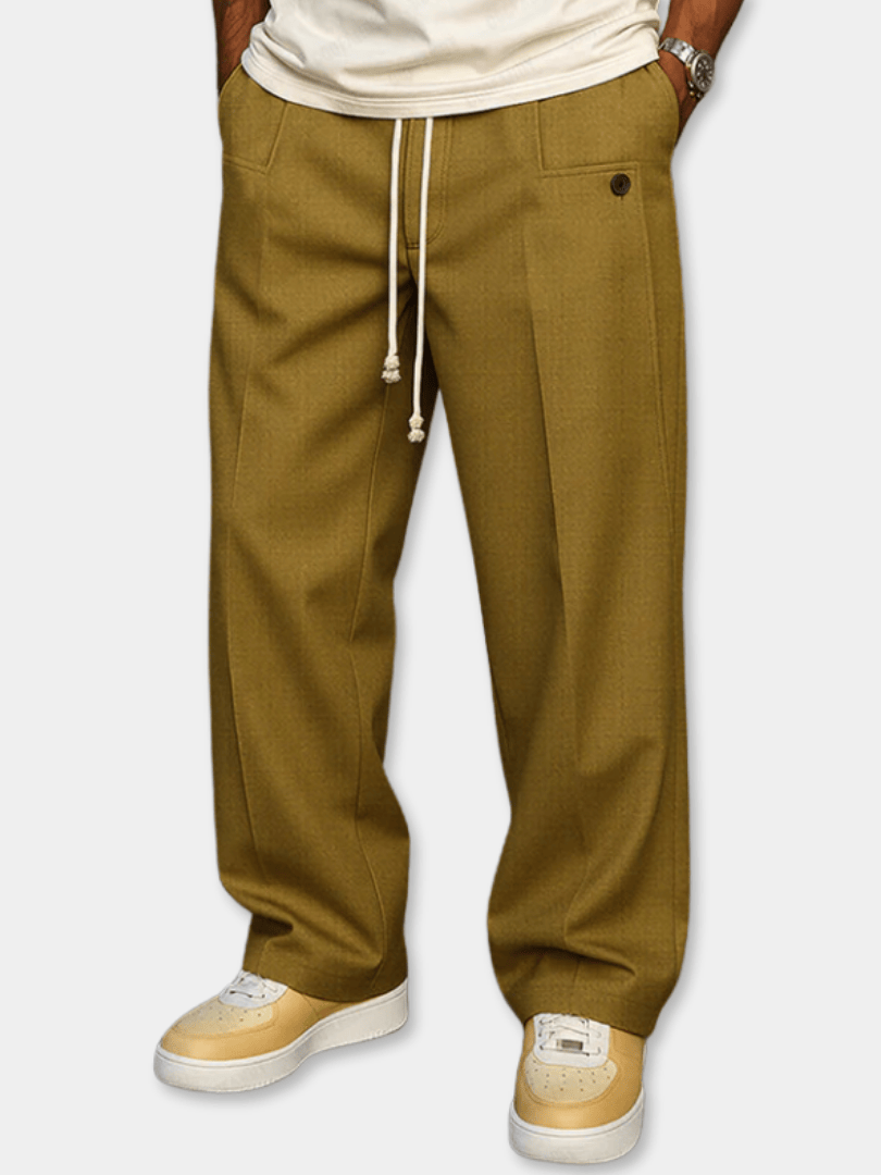 🔥Men's Modern Ease Wide-Leg Drawstring Trousers