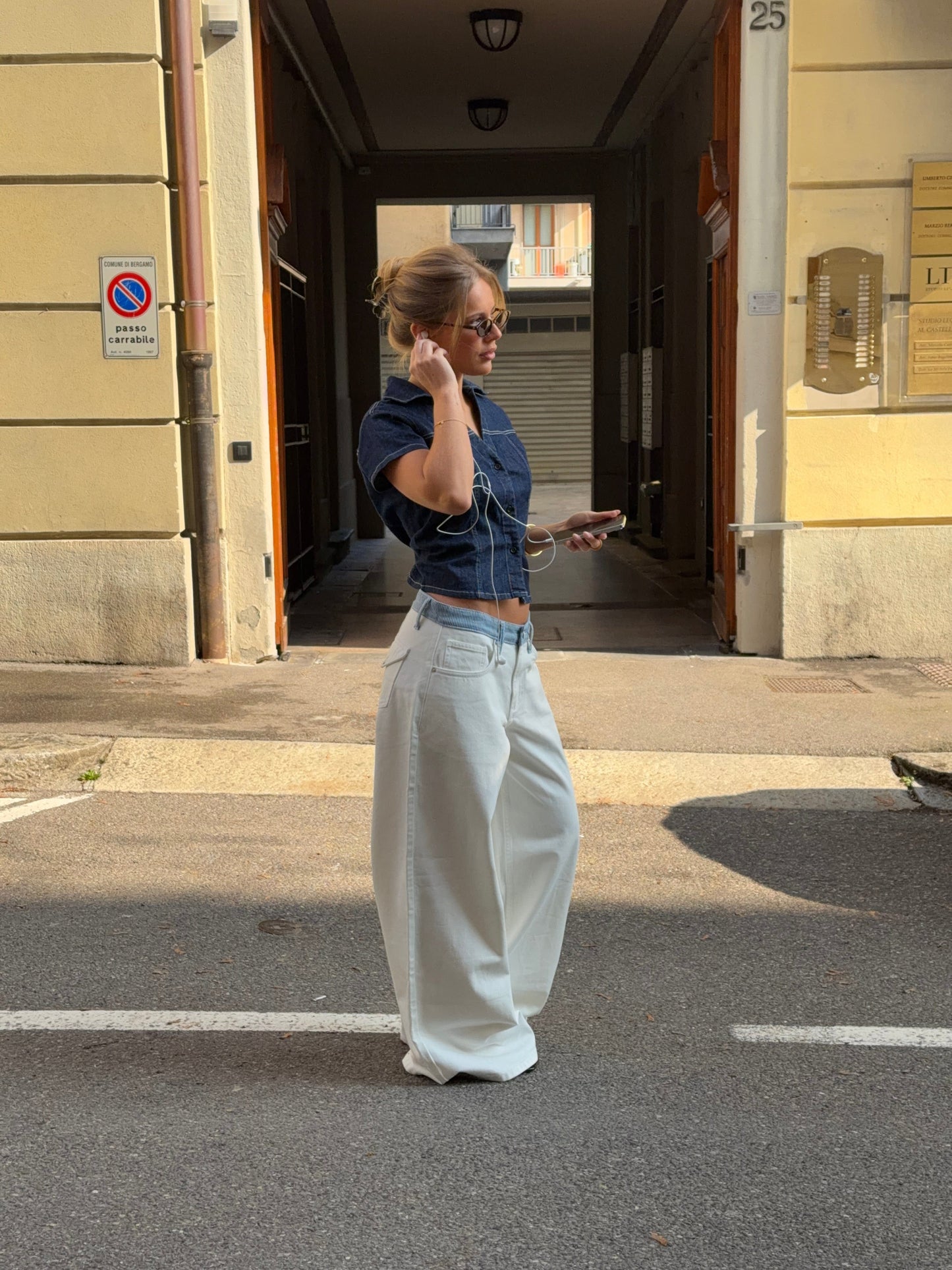 Women's Striped Low-Waisted Loose Jeans
