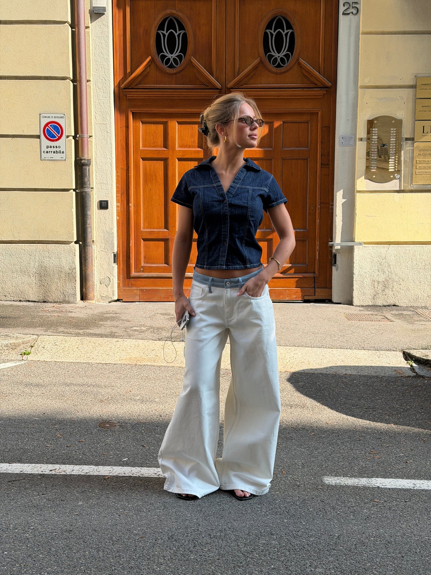 Women's Striped Low-Waisted Loose Jeans