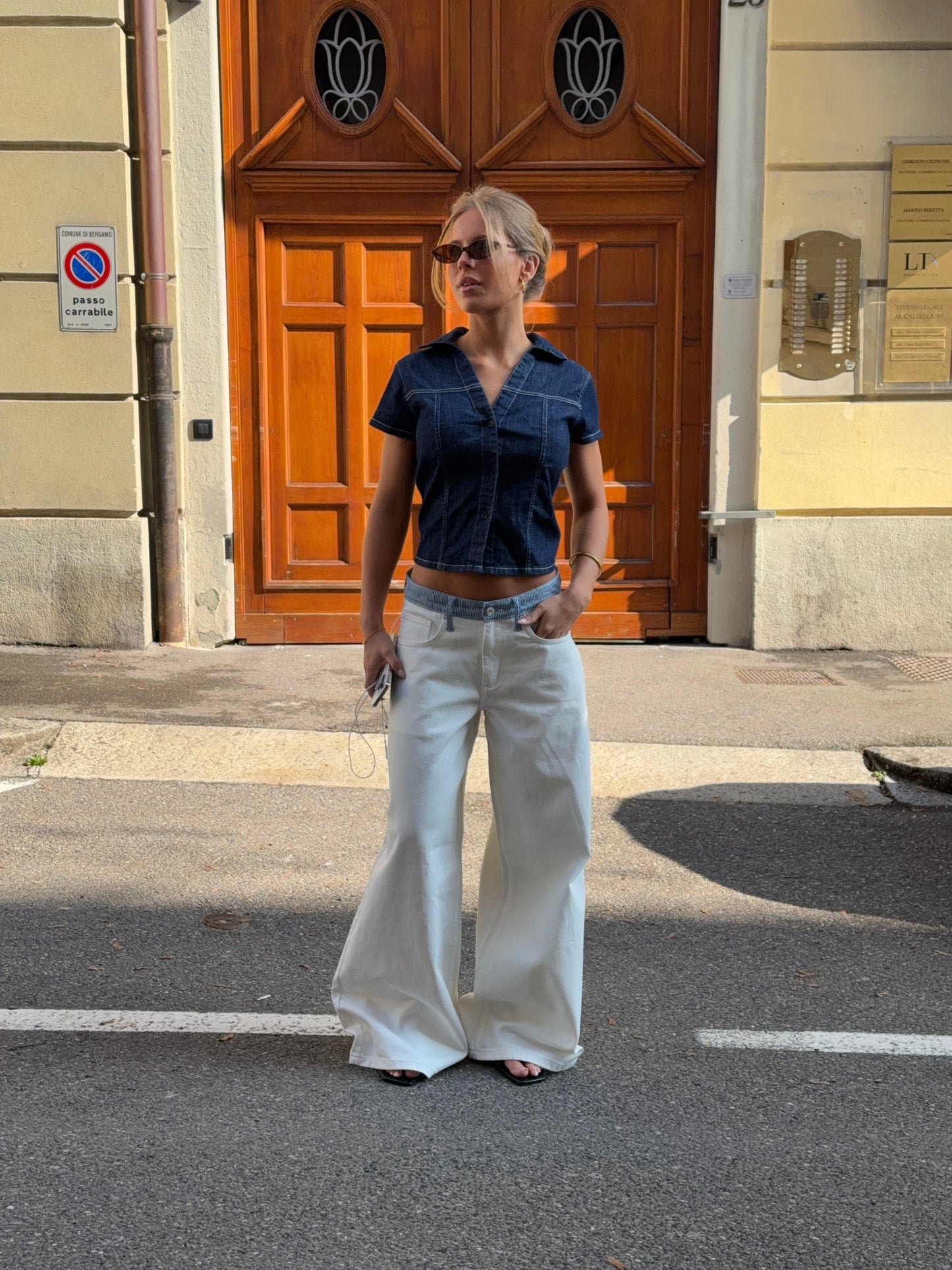 Women's Striped Low-Waisted Loose Jeans