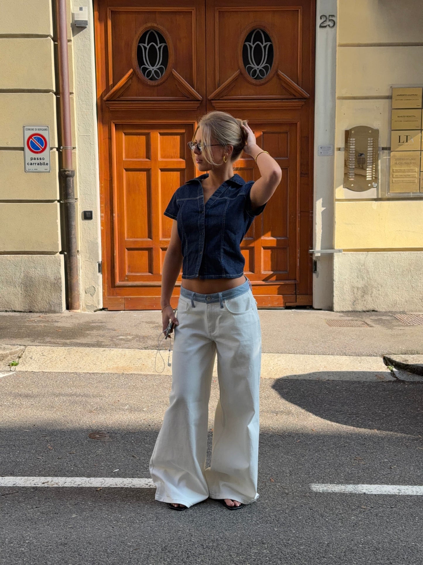 Women's Striped Low-Waisted Loose Jeans