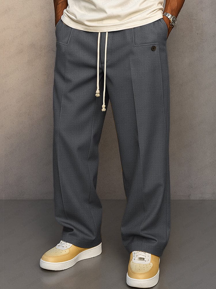 🔥Men's Modern Ease Wide-Leg Drawstring Trousers