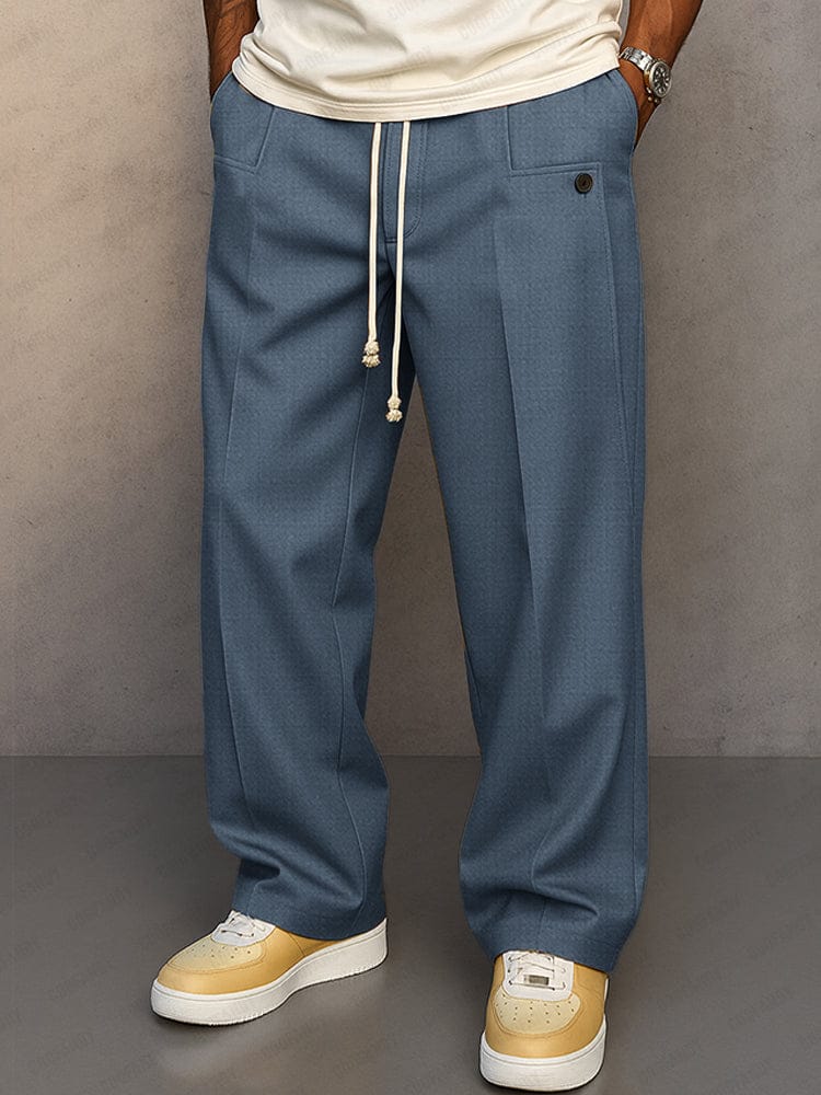 🔥Men's Modern Ease Wide-Leg Drawstring Trousers