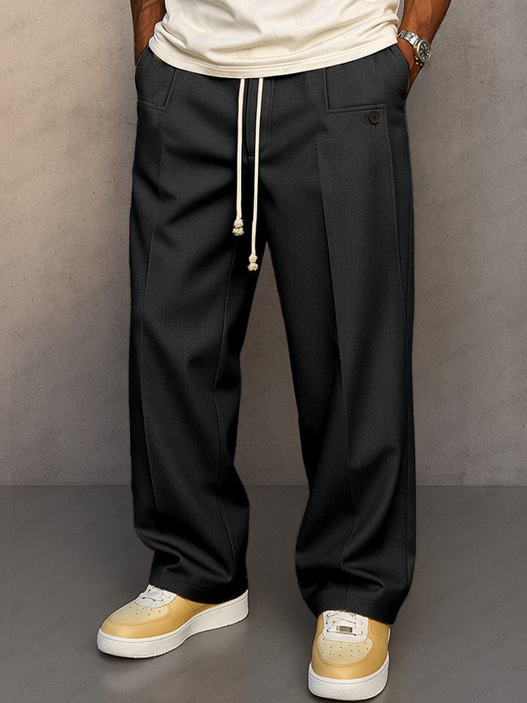 🔥Men's Modern Ease Wide-Leg Drawstring Trousers