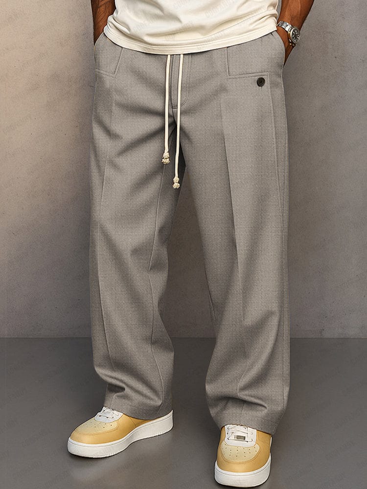 🔥Men's Modern Ease Wide-Leg Drawstring Trousers