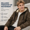 Mens Winter Fleece Lined Hoodie Jacket