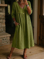 Lightweight Midi Dress with Pockets