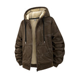 Mens Winter Fleece Lined Hoodie Jacket