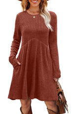 Long-Sleeved Knit Fall Dress