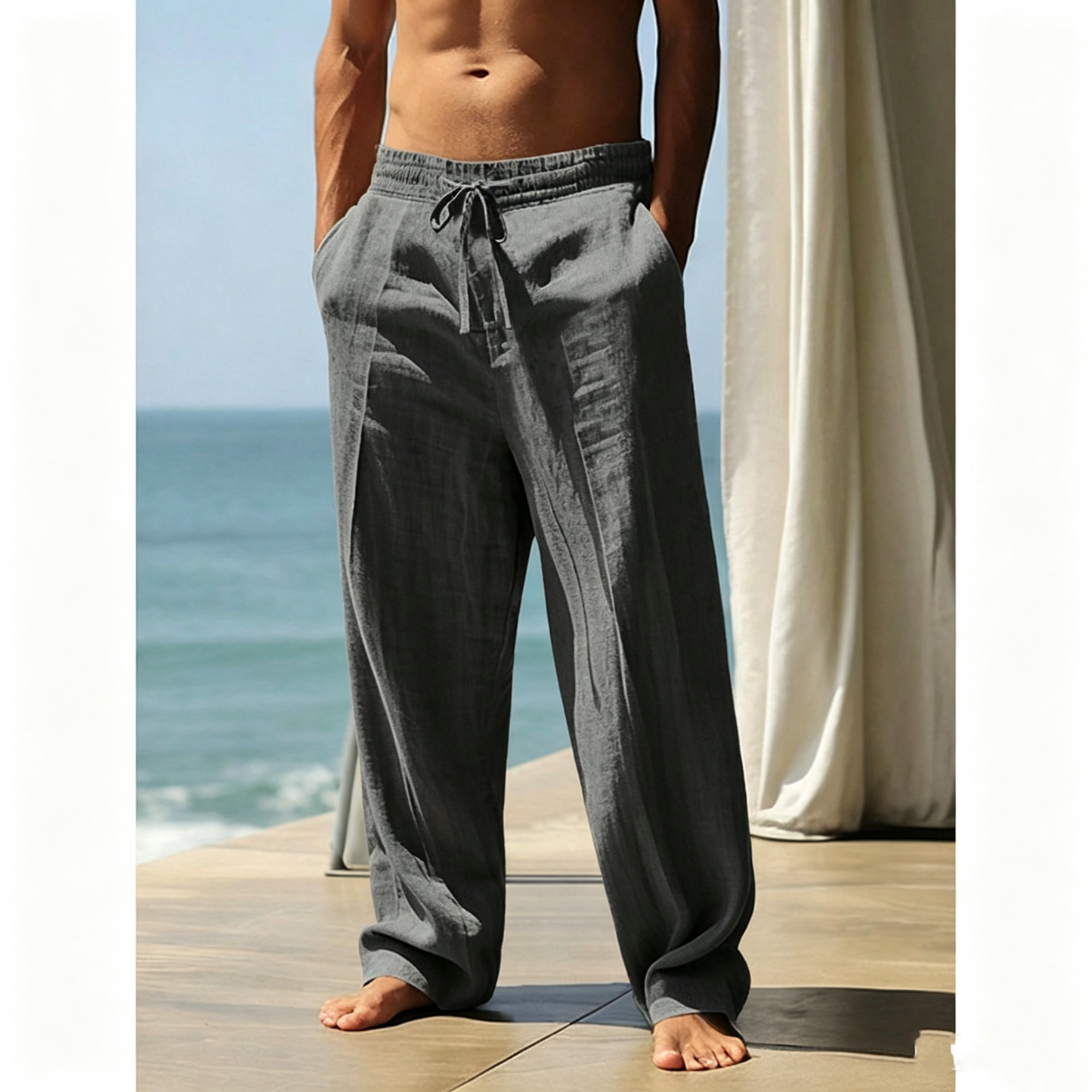 🌞 Breathable Linen Beach Pants For Men