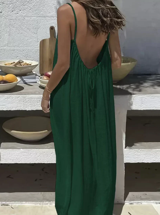 Summer Backless Maxi Slip Dress