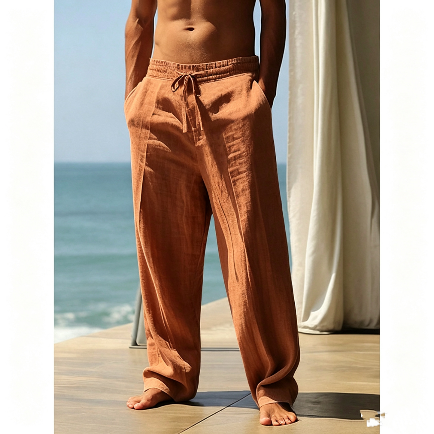 🌞 Breathable Linen Beach Pants For Men