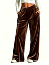 Elegant Velvet Wide-Leg Pants