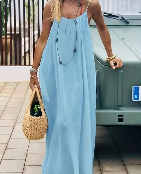 Summer Backless Maxi Slip Dress