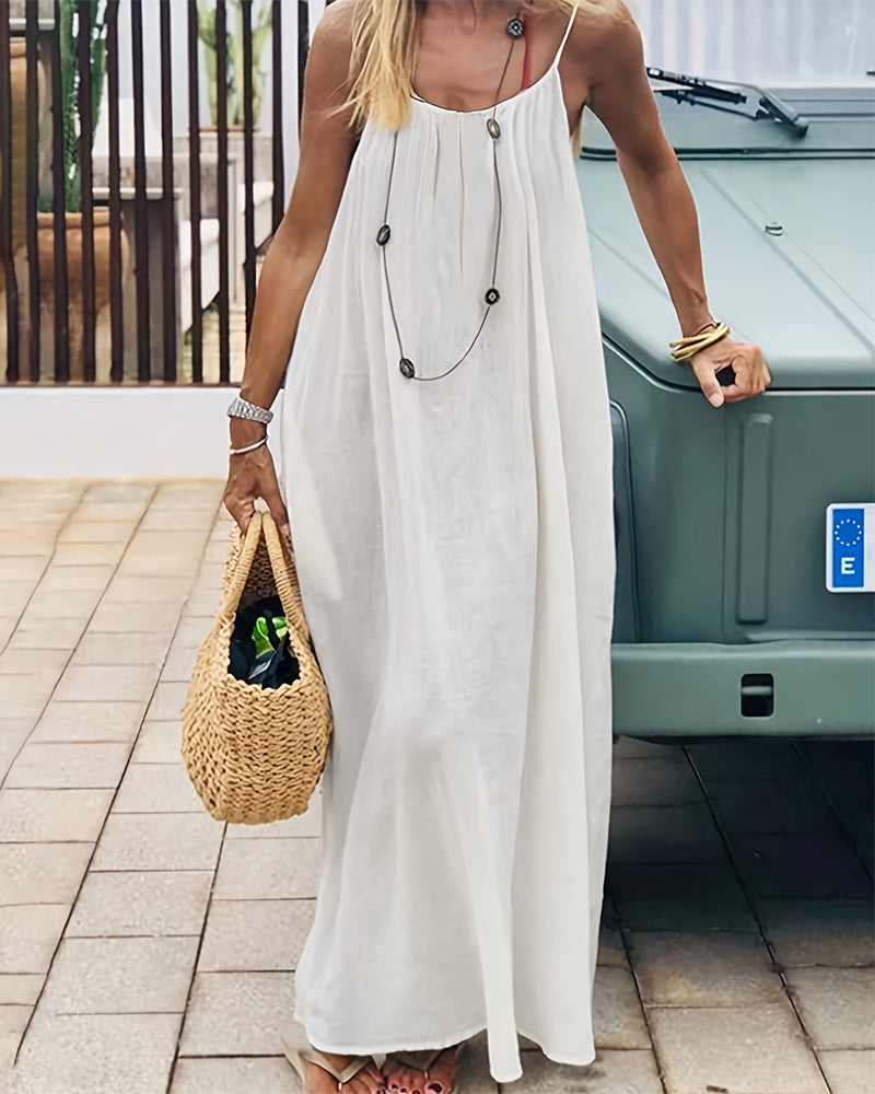 Summer Backless Maxi Slip Dress