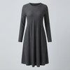 Long-Sleeved Knit Midi Dress