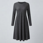 Long-Sleeved Knit Midi Dress