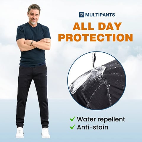 Men's high-stretch cargo pants - Black